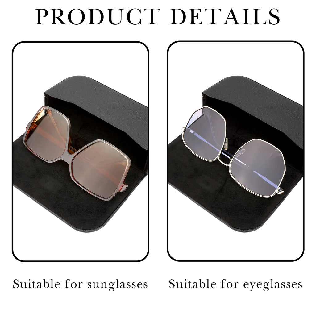 Linkidea Oversized Sunglasses Case, Large Frame Glasses Case for Sunglass, Eyeglasses Travel Bag Compatible with Rayban Aviator Reverse/New Wayfarer/Various Brand Models (Black)