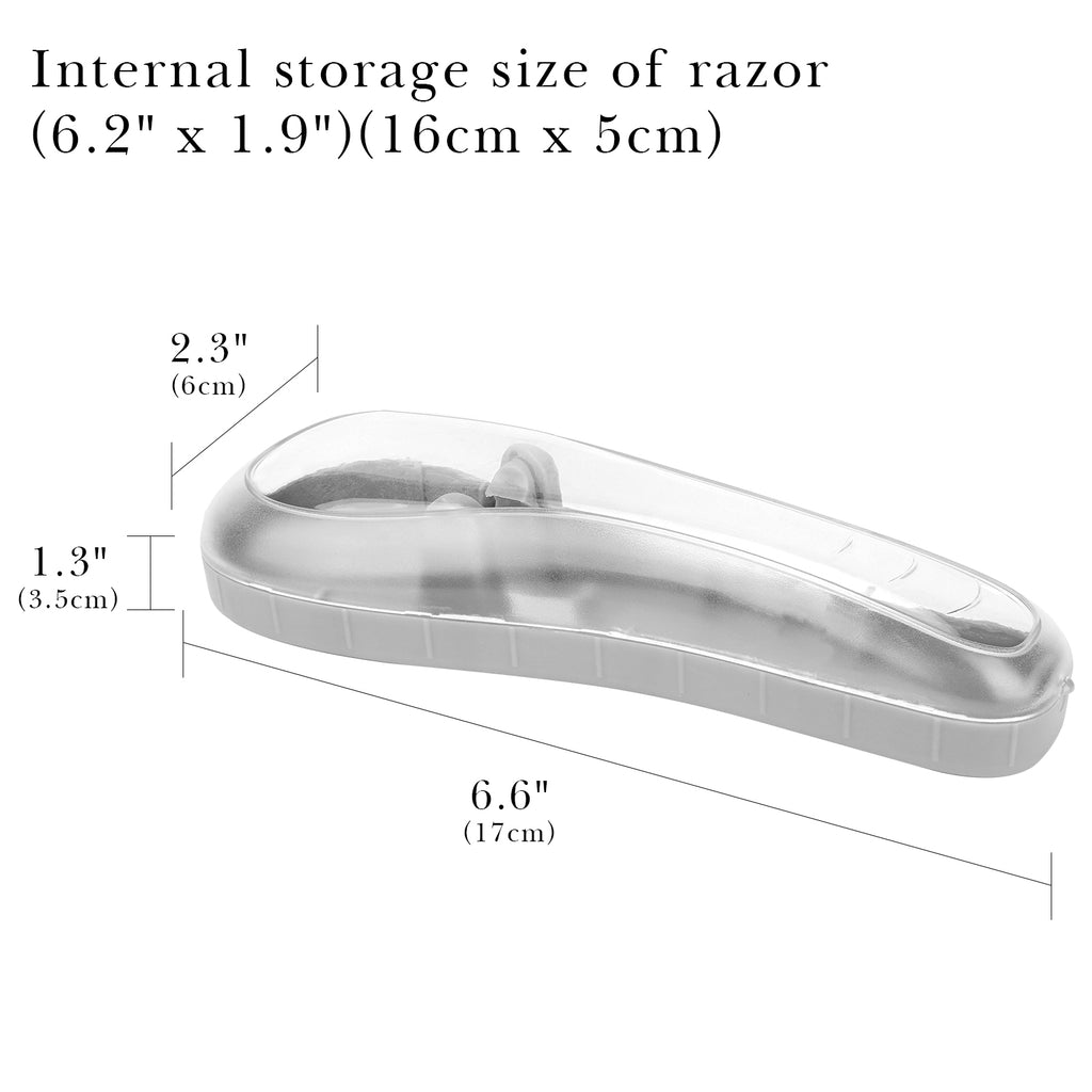 Linkidea 2 Pcs Razor Holder Case, Portable Travel Razor Protector Case, Manual Razor Box Compatible with Fusion 5 ProGlide, Sensor 3, SkinGuard, Pace 6 Pro (Grey)