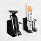 Linkidea Wall Mount Electric Razor Holder, Stainless Steel Shaver Stand for Bathroom Shower, Adhesive Razor Hanger Compatible with Philips Norelco Shaver 2400, Series 7, 9 (Black)