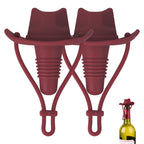 Linkidea 2 Pack Silicone Cowboy Style Bottle Stoppers, Reusable Fun Cap Sealers to Keep Drinks Fresh, Unique Gifts for Boyfriend, Dad, Friends (Red)