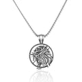 Pure Tin Jesus Christ Crown of Thorns Head Pendant Necklace, Round Jesus Face Pendant Chain for Men Women, 24" Link Chain