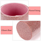 Extra Large Sunglasses Desk Holder Stand, 2 Pack Pink Vegan Leather Eyeglasses Display Storage with Flock Lining, Sunwear Organizer Compatible with Rayban RB220/RB2195/RB3447/RB3809