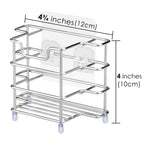 Linkidea 2 Pack Toothbrush Holder Wall Mounted, Stainless Steel Electric Toothbrush Stand Rack for Shower Bathroom, Self Adhesive 3 Slots Toothbrush Toothpaste Razor Countertop Organizer (Silver)