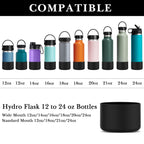 Linkidea 2 Pack Water Bottle Boot Compatible with Hydro Flask Wide Mouth Bottle 12oz/14oz/16oz/18oz/20oz, Silicone Bottle Bottom Sleeve Bumper Protector (Black)