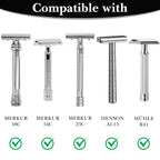 Linkidea Safety Razor Head Vegan Leather Cover, Double Edge Safety Razor Cover for Travel, Butterfly Razor Shaving Accessories Compatible with Merkur 34C Hd, 34C, 23C, Henson AL13 (Black)