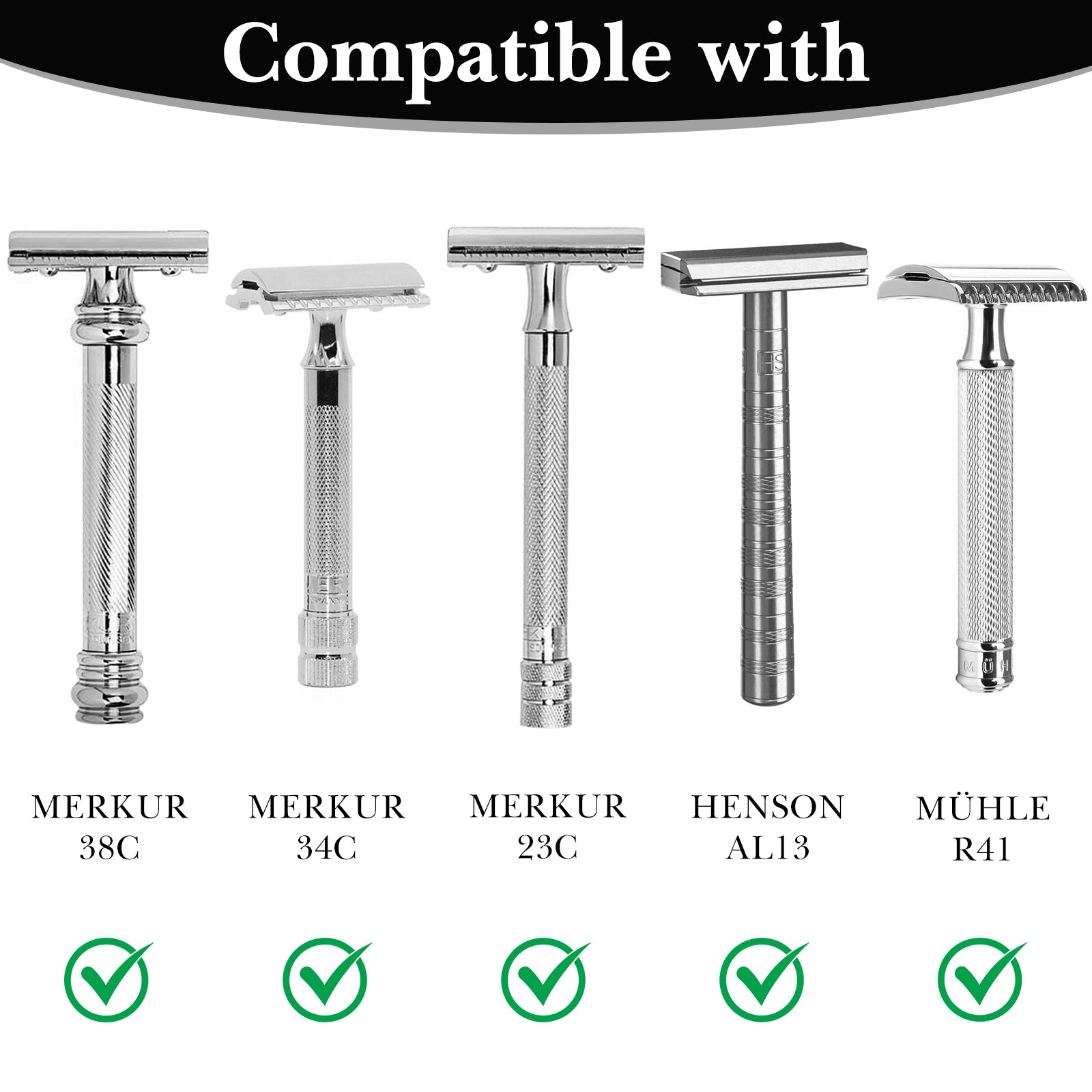 Linkidea Safety Razor Head Vegan Leather Cover, Double Edge Safety Razor Cover for Travel, Butterfly Razor Shaving Accessories Compatible with Merkur 34C Hd, 34C, 23C, Henson AL13 (Black)