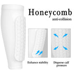 Linkidea Honeycomb Soccer Shin Guard for Adult, Lightweight Football Shin Pad Sleeve, Breathable and Easy to Put On Soccer Protective Leg Pads (1 Pair / White, XL)