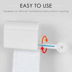 Linkidea 2 Pack Wall Mounted Manual Toothpaste Tube Squeezers, Rotatable Squeeze Toothpaste Dispenser, Punch Free Toothpaste Tube Seat Holder (White)