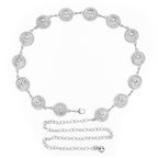 Plus Size Chain Belt for Women, Metal Chain Belt Women Belly Waist Chains, Extra Long Body Chain, 47 Inch Adjustable Chunky Belt Chain (Silver, Daisy Style)