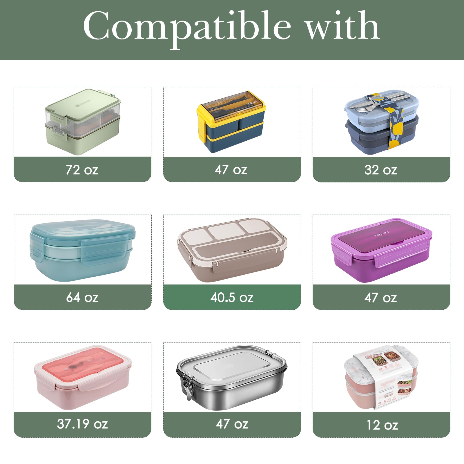 Linkidea Lunch Bag for Women, Large Leak Proof Lunch Tote Cooler, Lunch Tote Bag with Bottle Holder and Side Pockets, Compatible with NatraProw, LOVINA, Caperci (Military Green)