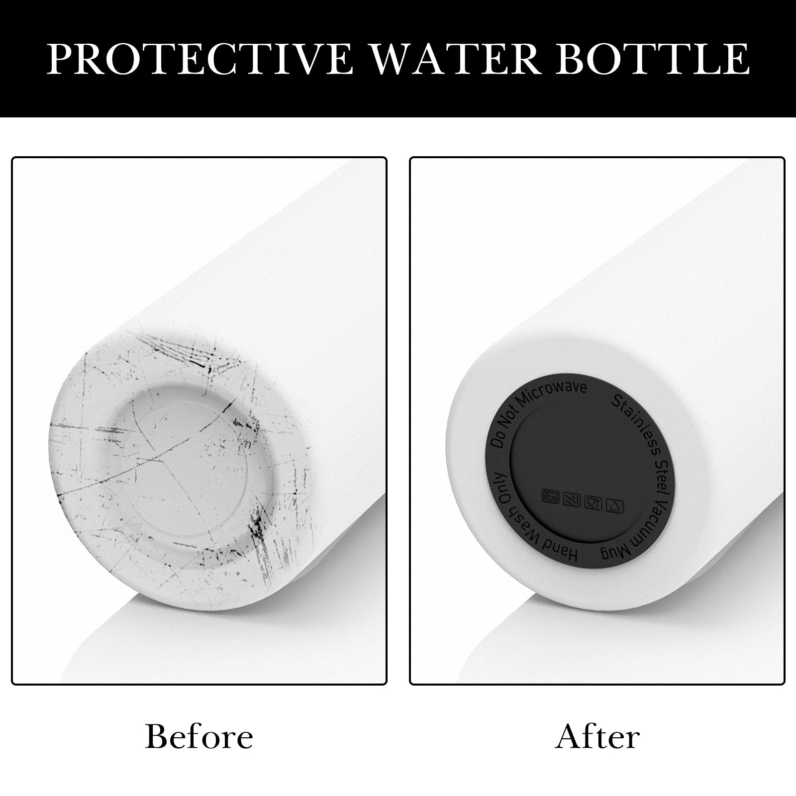 Linkidea 6 Pack Water Bottle Bottom Pad Compatible with IRON °FLASK Wide Mouth 14oz/18oz/22oz, Silicone Waterbottle Bottom Silencer, Protective Anti-Slip Rubber Bottom Protector