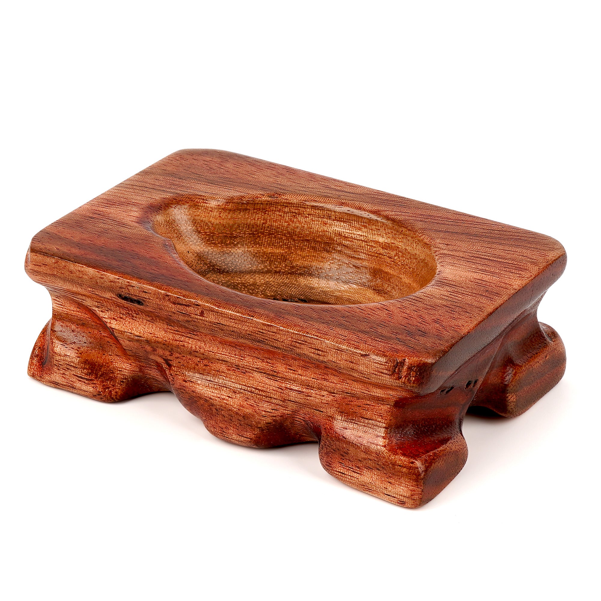 Linkidea Wooden Tobacco Pipe Stand, Single Pipe Holder Rack with Curved Slot, Compact Pipe Display Stand for Desk Storage and Organization (Brown)
