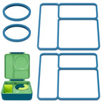 Linkidea 4 Pcs Silicone Seal Replacement, Exact Fit Lid Seal Gasket Compatible with OmieBox, Leakproof Food Safe Parts & Accessories for Bento Box (Navy)