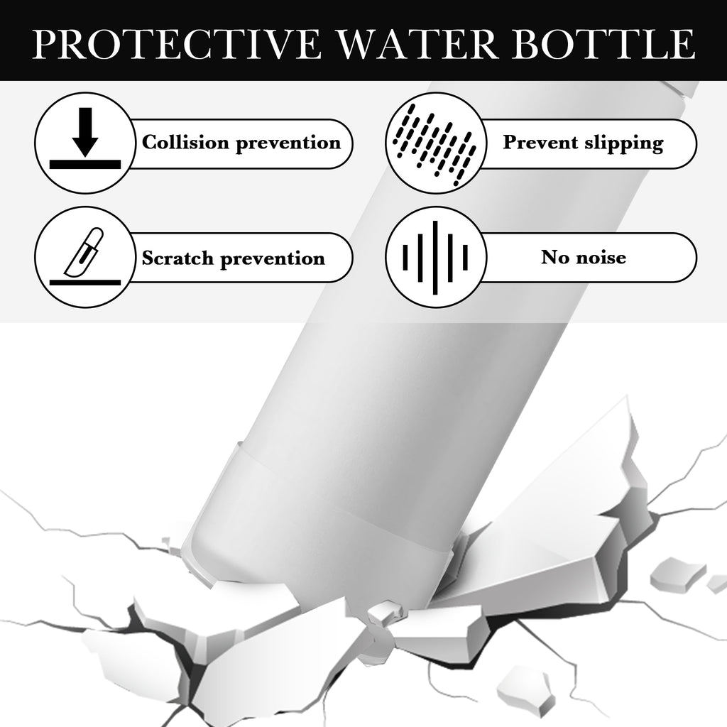 Linkidea 2 Pack Water Bottle Boot Compatible with Owala FreeSip/Twist/Potter 24oz Bottles, Silicone Anti-Slip Bottle Bottom Bumper Protector (Clear White)