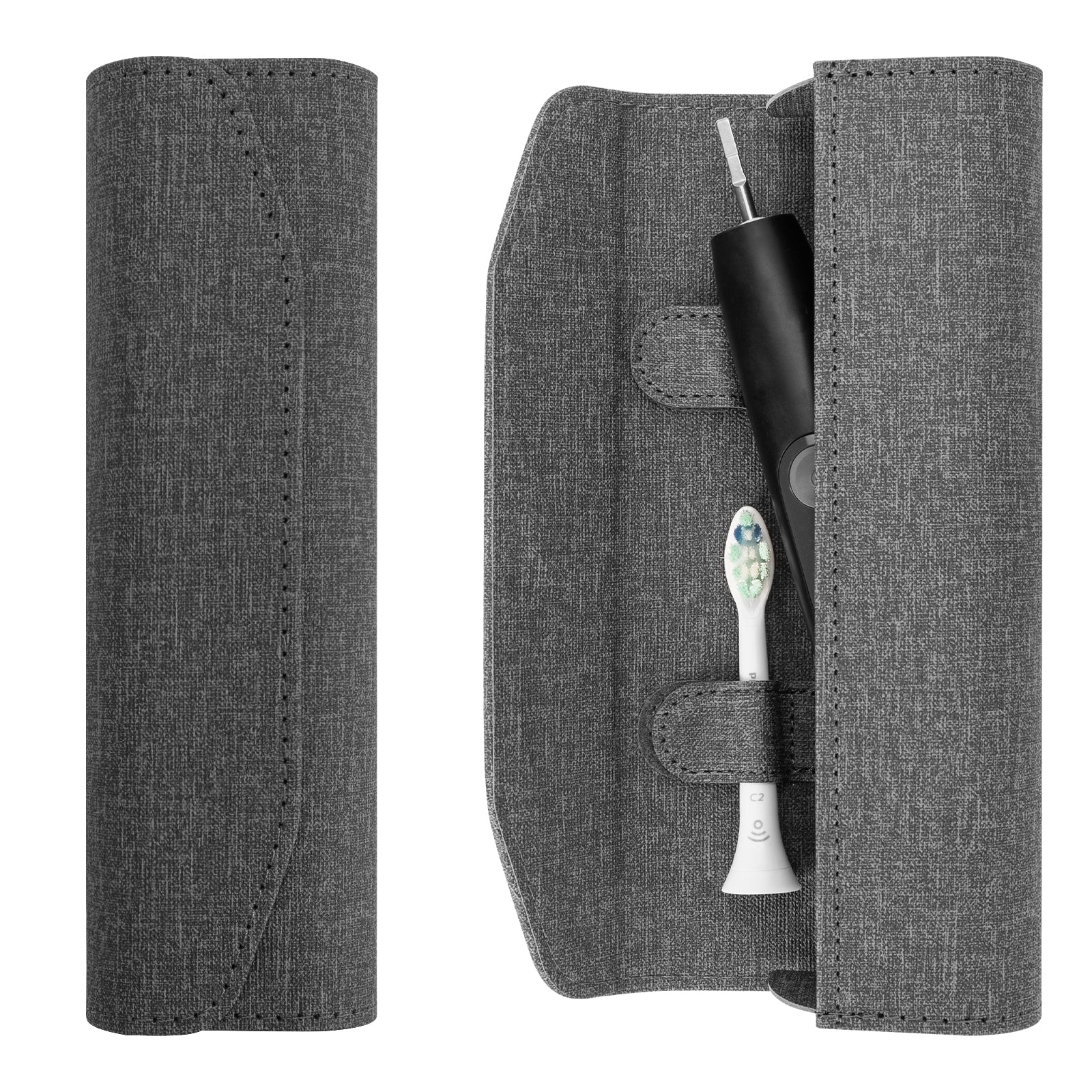 Linkidea Electric Toothbrush Travel Case with Magnetic Clasp, Hard Shell Electronic Tooth Brush Carrying Bag, Protective Storage Box Compatible with Oral-B iO Series, Philip Sonicare (Grey)
