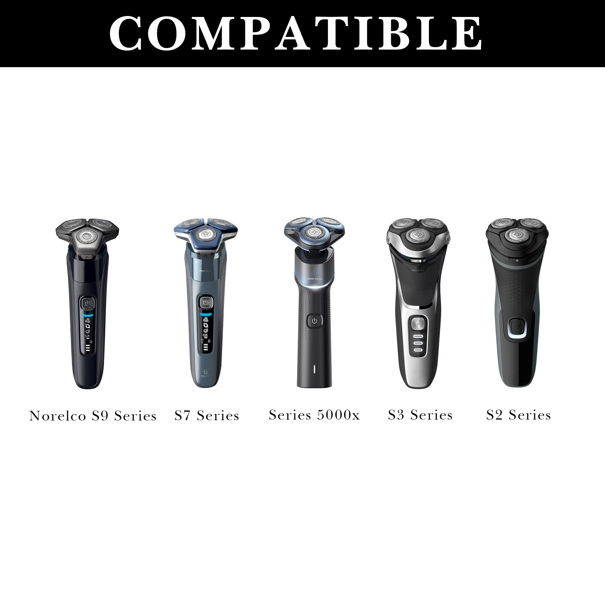Linkidea Razor Holder for Shower Wall, Self Adhesive Electric Shaver Holder, No Drill Bathroom Organizer Compatible with Philips Norelco Shaver 1100, 2400, 3600, 3900 (Black)