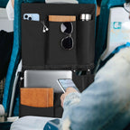 Linkidea Airplane Tray Table Cover with Under Desk Attachment Set, Travel Accessories for Seat Back Organize & Personal Item Storage, Washable Flight Accessories with Water Bottle Holder