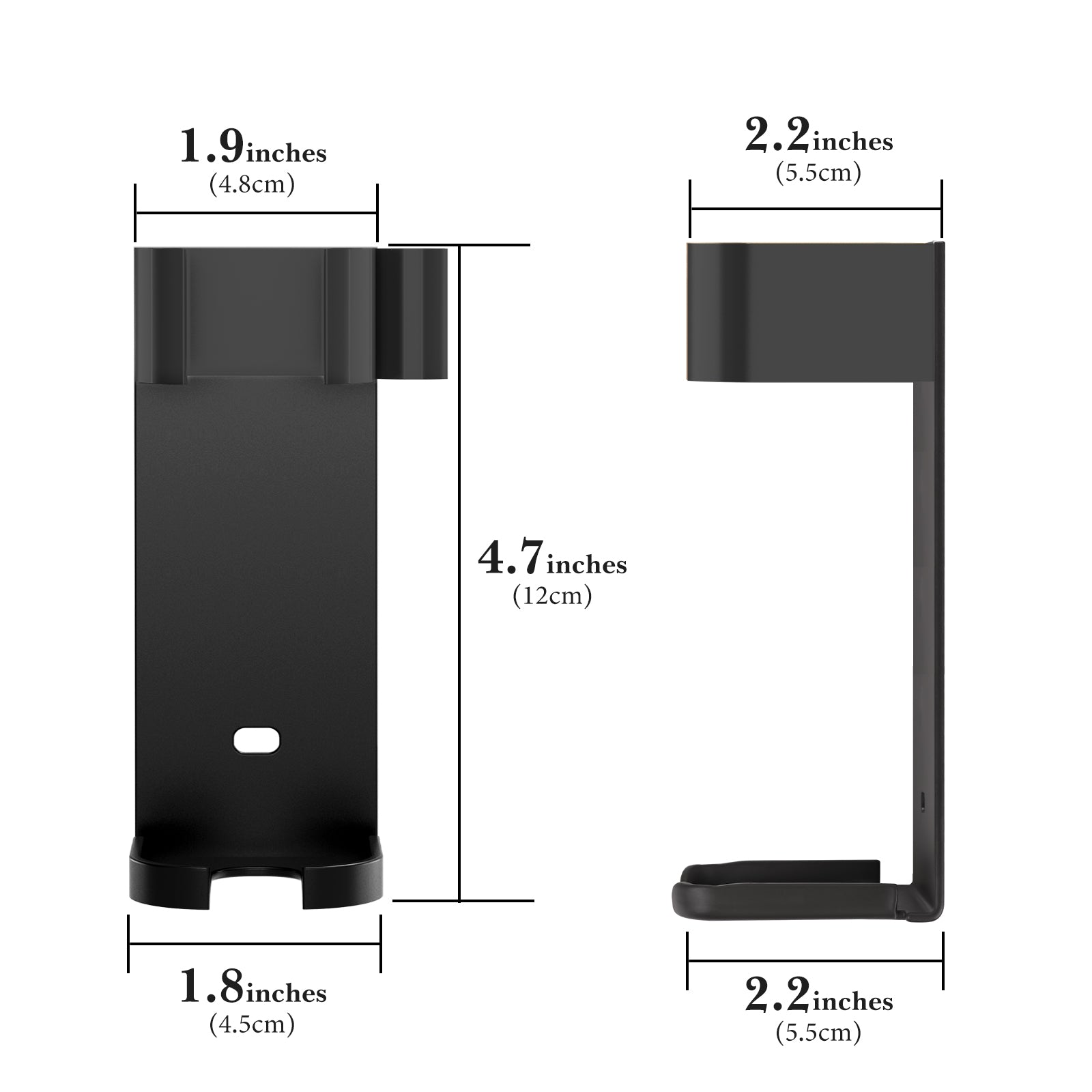 2 Pack Extra Large Curling Iron Holder Wall Mount for Devices Diameter Under 1.77" (4.5CM), Hair Styling Tool Storage Organizer, Black Hairdressing Hanging Rack Stand for Flat Irons, Curling Wands