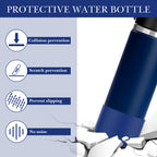 Linkidea 2 Pack Water Bottle Boot Compatible with Hydro Flask Wide Mouth Bottle 12oz/14oz/16oz/18oz/20oz, Silicone Bottle Bottom Sleeve Bumper Protector (Cobalt)
