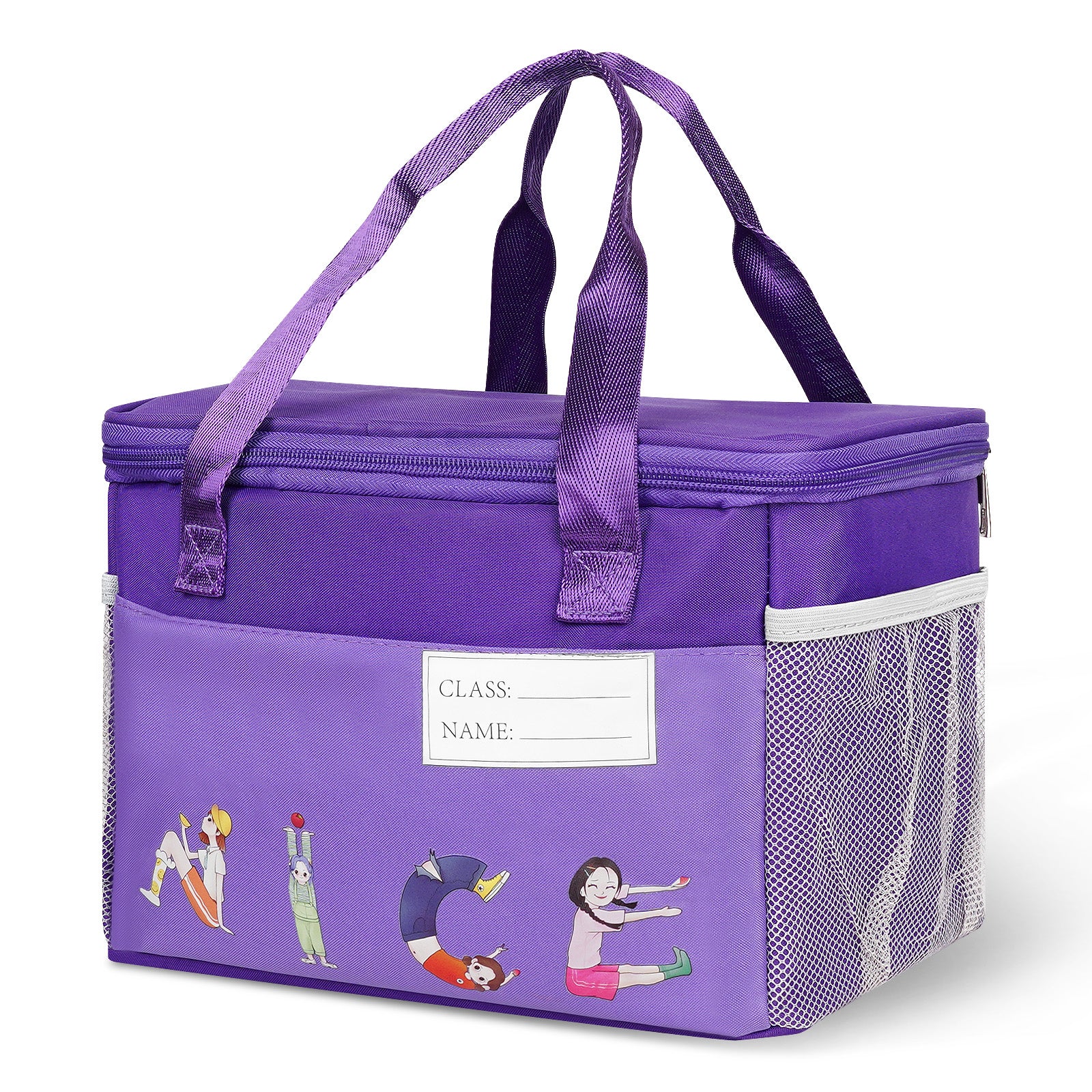 Linkidea Lunch Bag, Large Capacity Lunch Tote Bag Organizer with Hand Strap, Reusable Lunch Box Bag for Picnic, Outdoor, Compatible with B.Box, Sunhanny, Pedeco, QQKO, Xgxn Lunch Box (Purple)