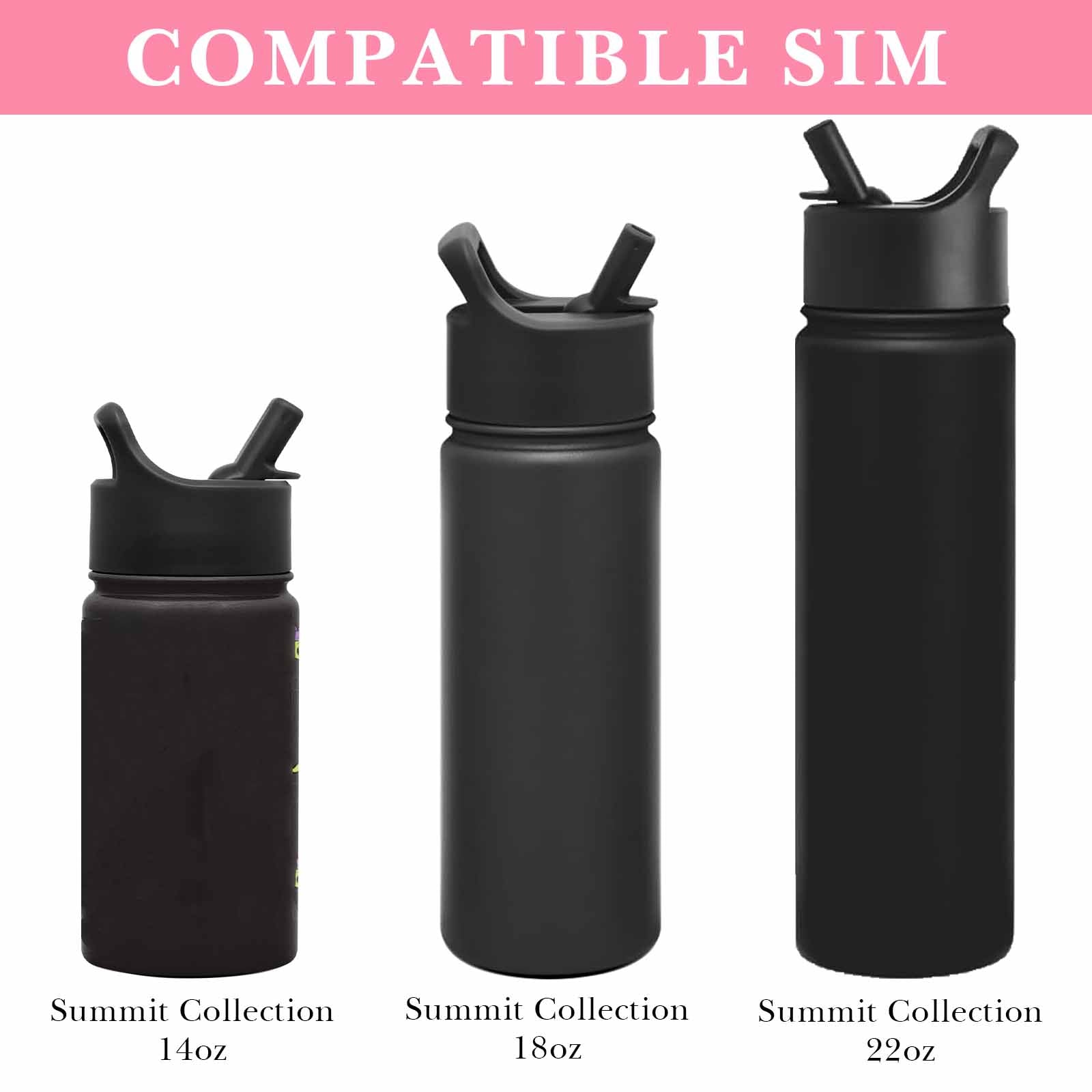 Linkidea 2 Pack Water Bottle Boot Compatible with Simple Modern Summit Collection 14oz/18oz/22oz, Silicone Waterbottles Bottom Bumper Protector (Light Pink)