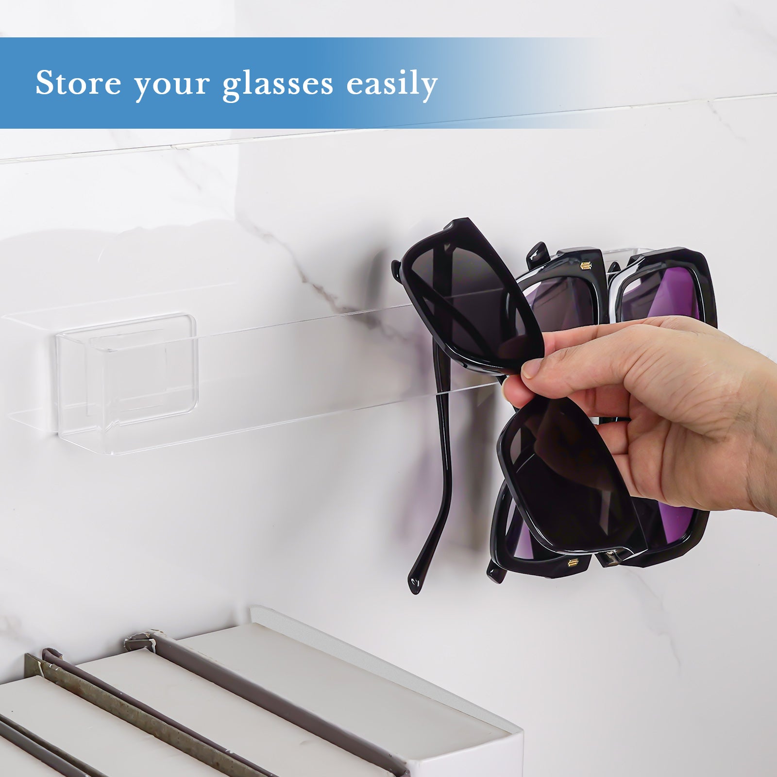 Extra Large Sunglasses Organizer Holder, 2 Pack Acrylic Glasses Holder Sunglass Display Stand, Sun Glasses Storage Organizer Compatible with Gucci GG0876S GG0875S Balenciaga BB0201S