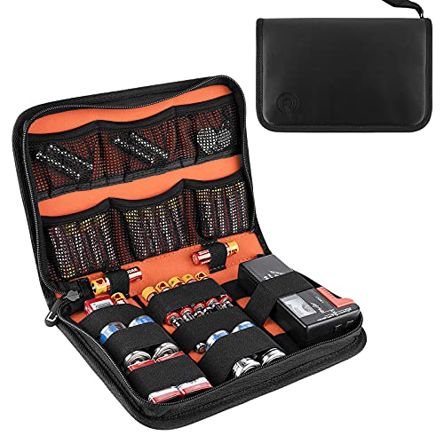 Linkidea Hard Battery Organizer Storage Box, Carrying Case Bag Holder with Battery Tester BT-168, Holds Various Sizes AA AAA C 9V Batteries