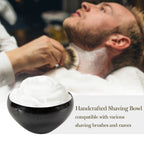 Linkieda Handcrafted Ceramic Shaving Bowl for Wet Shaving, Compatible with All Shaving Brushes, Unique Jian Zhan Glaze for Bathroom Use (Black)