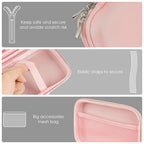 Linkidea Handheld Game Console Carrying Case, Shockproof Travel Storage Organizer Compatible with Mini Game Player Box for Charging Cable, EarPods, Batteries and Accessories (Pink)