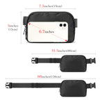 Extra Long Strap Fanny Pack, 60 Inch Max Adjustable Plus Size Crossbody Bag, Extended Length Waist Bag, Everywhere Belt Bag 1L, Black