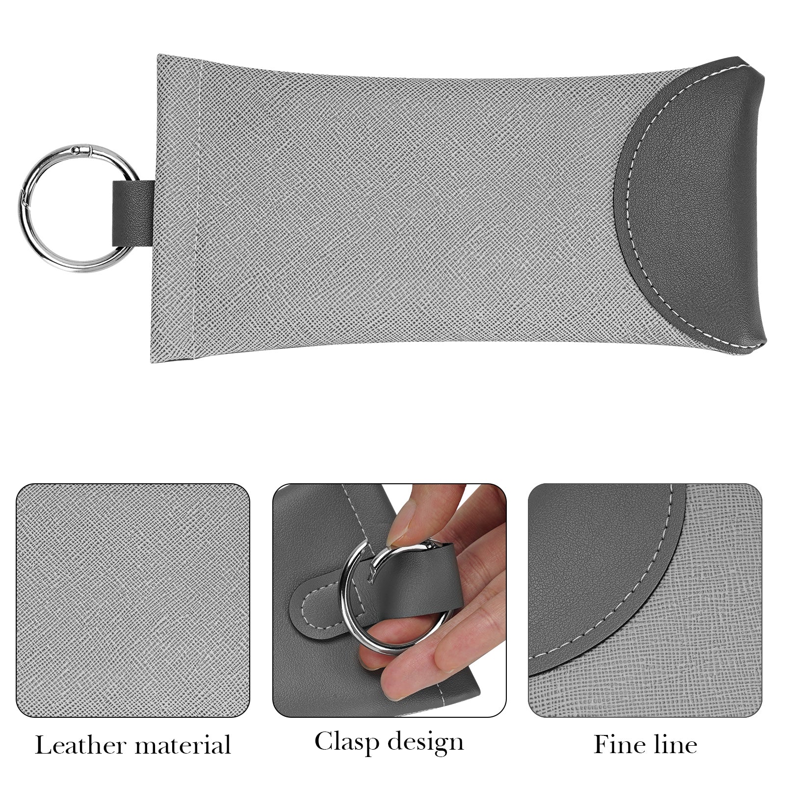 Linkidea Oversized Sunglasses Pouch, Large Frame Glasses Pouch for Sunglass, Eyeglasses Travel Bag Compatible with Rayban Aviator Titanium/Caravan Reverse/Various Brand Models (Grey)