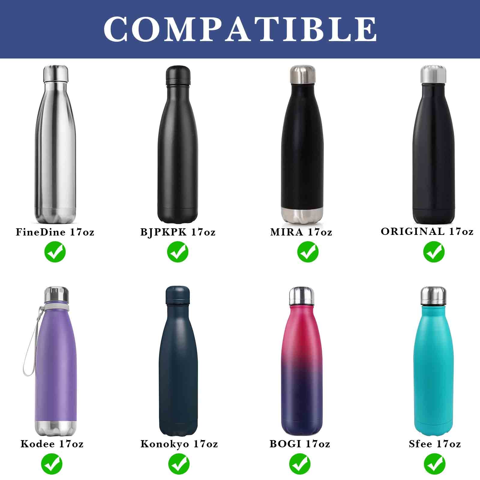 Linkidea 2 Pack Water Bottle Boot Compatible with 17oz ORIGINAL, BJPKPK, MIRA Cascade Cola Shaped Bottles, Silicone Bottle Bottom Sleeve Bumper Protector (Navy Blue)