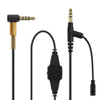 Linkidea Audio Cable with Mic for V-Moda M-200, M-100, Crossfade 2, LP, LP2, M-80, V-80 Headphones, 3.5mm TRRS to TRS Replacement Aux Cord (6.5 ft / 2 m)