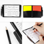Linkidea Soccer Referee Starter Kit, Checkered Linesman Flags, Referee Cards with Record Book and Pencil, Referee Whistle and Toss Coin for Football