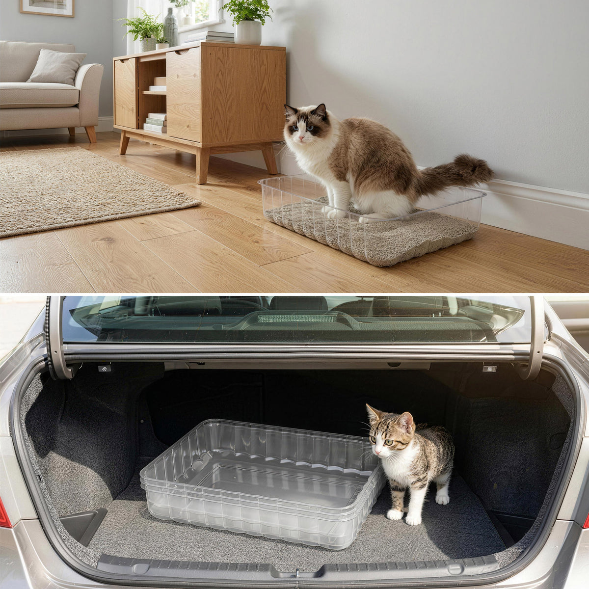 10 Pack Disposable Cat Litter Box, Waterproof Leakproof Plastic Litter Pan, Weekly Replaceable No-Clean Portable Kitty Toilet Tray