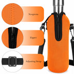 Linkidea Neoprene Water Bottle Carrier with Strap Compatible with S ORIGINAL, Koodee, MIRA 17oz Cola Shaped Bottle, Insulated Waterbottle Sling Bag Holder with Shoulder Strap, Orange