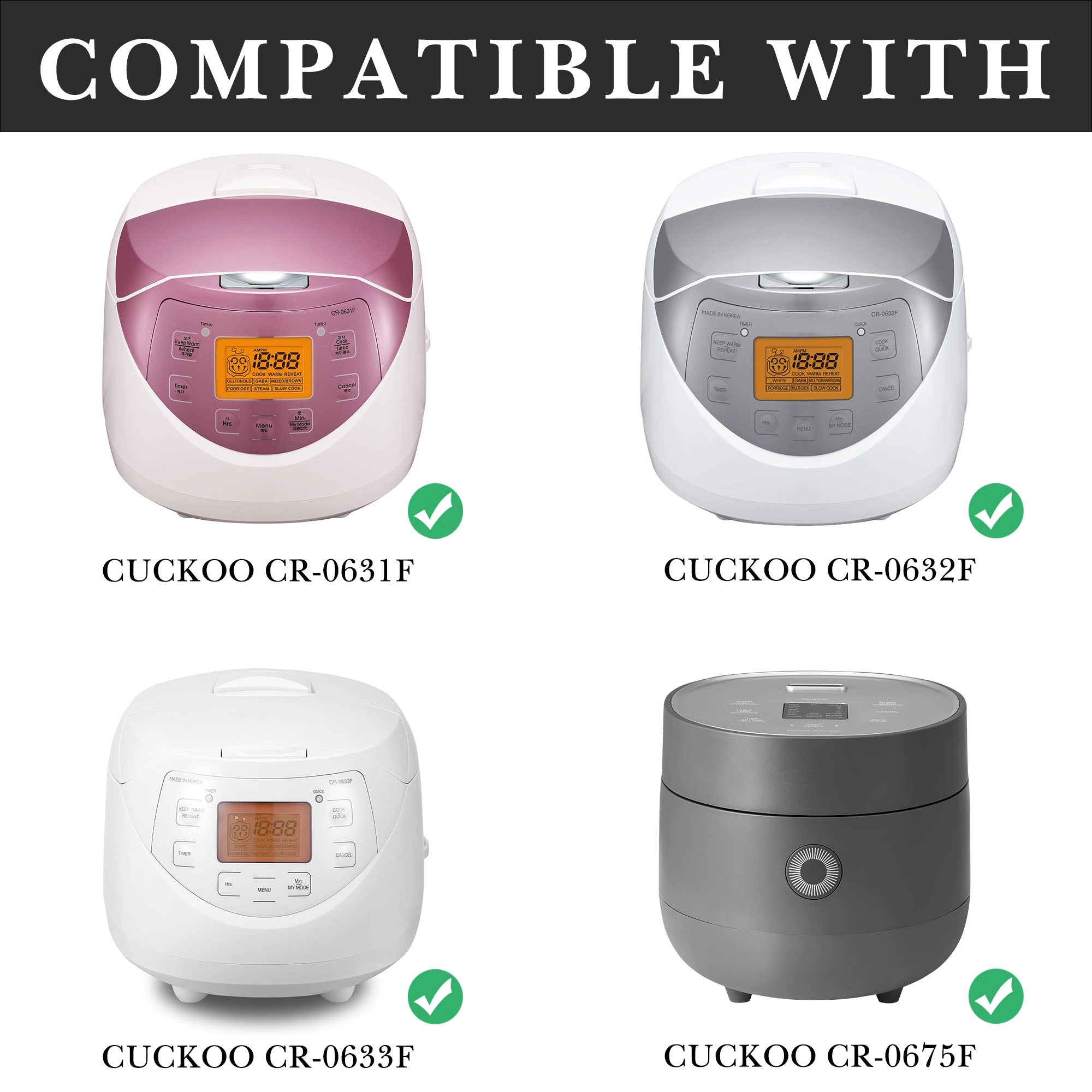 Linkidea Rice Cooker Stainless Steel Inner Pot Compatible with CUCKOO CR-0633F, CR-0632F, CR-0631F, CR-0675FG Dishwasher Safe, No Coating Replacement Bowl