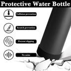 Linkidea 2 Pack Water Bottle Boot Compatible with YETI Rambler Bottle 26oz, Yonder 34oz, Silicone Anti-Slip Bottle Bottom Sleeve Bumper Protector (Black)