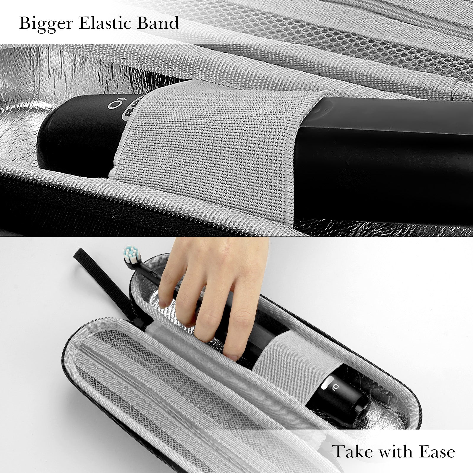 Linkidea Electric Toothbrush and Toothpaste Travel Case with Ventilation and Pocket for Charger, Compatible with Oral-B iO Series, Philip Sonicare, Hard Shell Electronic Tooth Brush Storage Bag