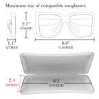 Extra Large Hard Shell Sunglasses Case, Vegan Leather Sun Glasses Storage Organizer Compatible with Persol PO3355S/PO3357S/PO3235S Rayban RB4232/RB4389/RB4202 (XL / White Colorful)