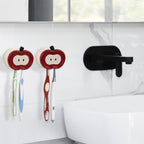 Linkidea 2 Pack Adhesive Manual Toothbrush Holder with Cover, 2 Slots Wallmount Brush Organizer Compatible with Colgate Extra Clean, Reach Essentials