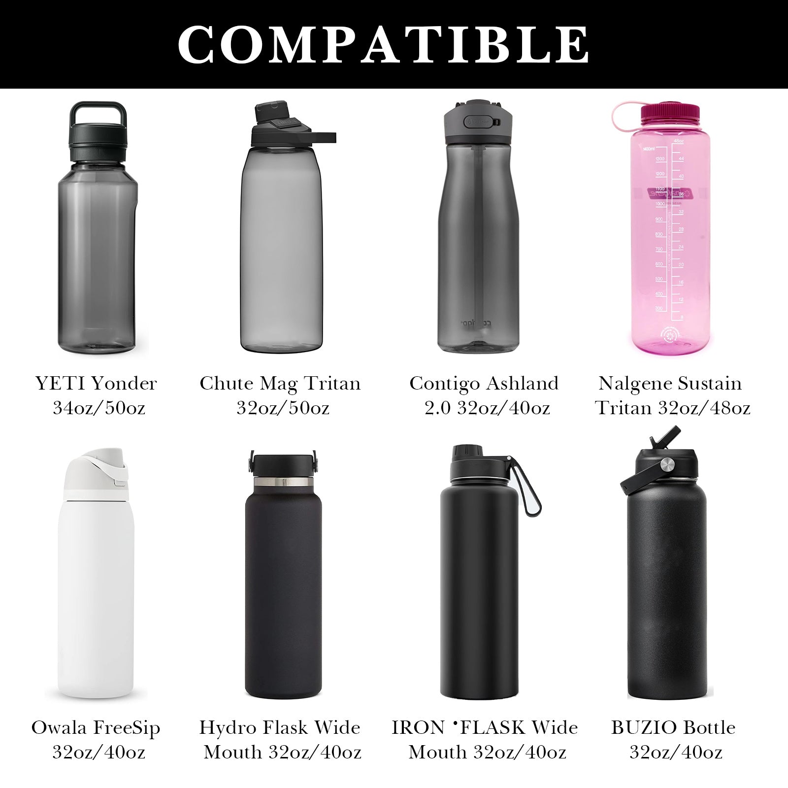 Linkidea Sports Water Bottle Carrier with Strap Compatible with Camelbak Chute Mag 50oz, Insulated Waterbottle Sling Bag Holder, Shoulder Strap with Phone Pocket (Black)