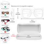 Extra Large Hard Shell Sunglasses Case, Oversized Sun Glasses Storage Organizer Compatible with DIOR Diorbay S1U Prada PR 59WS PR 63XS Gucci GG0595S GG0422S GG0879S (XL/White)
