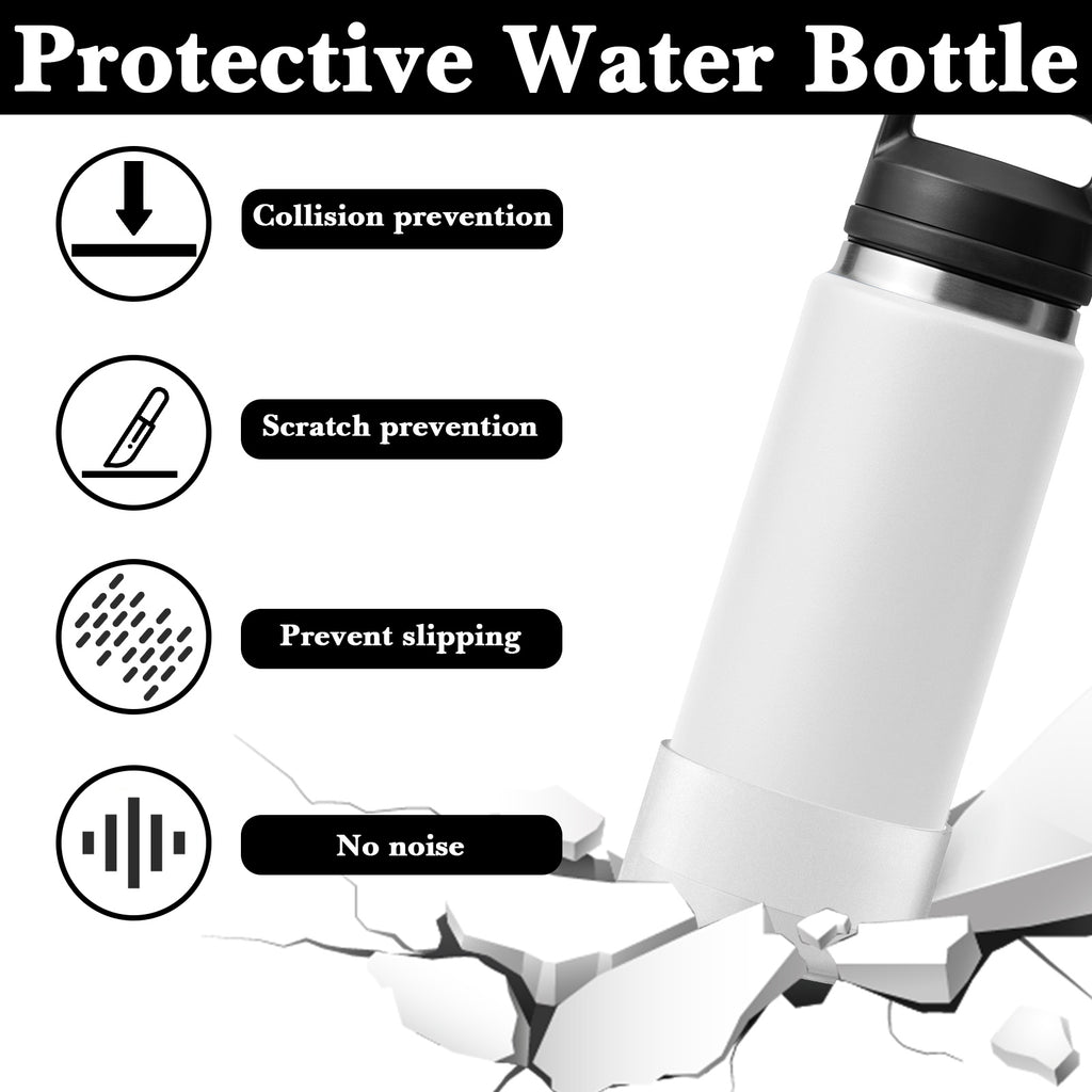 Linkidea Water Bottle Boot Compatible with YETI Rambler Bottle 26oz, Yonder 34oz, Silicone Anti-Slip Water Bottle Bottom Sleeve Cover Protector (Clear White / 2 Pack)