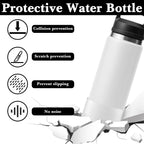 Linkidea Water Bottle Boot Compatible with YETI Rambler Bottle 26oz, Yonder 34oz, Silicone Anti-Slip Water Bottle Bottom Sleeve Cover Protector (Clear White / 2 Pack)