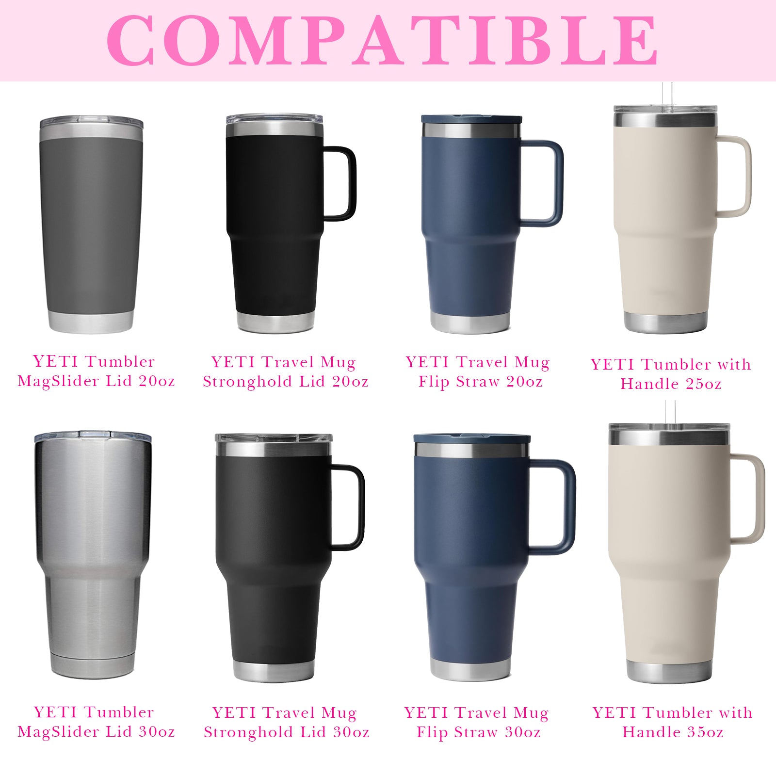Linkidea 2 Pack Water Bottle Boot Compatible with YETI Tumbler 20oz/30oz, Travel Mug 20oz/30oz, Silicone Anti-Slip Waterbottle Bottom Sleeve Cover Protector (Pink)