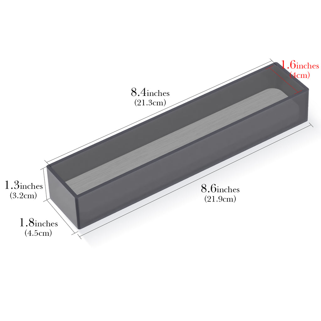 Linkidea Acrylic Toothbrush Holder with Diatomite Drying Stone, Bathroom Drawer Organizer with Drainage Hole for Tooth Brush, Compatible with Colgate Extra Clean, Oral-B CrossAction (Gray)