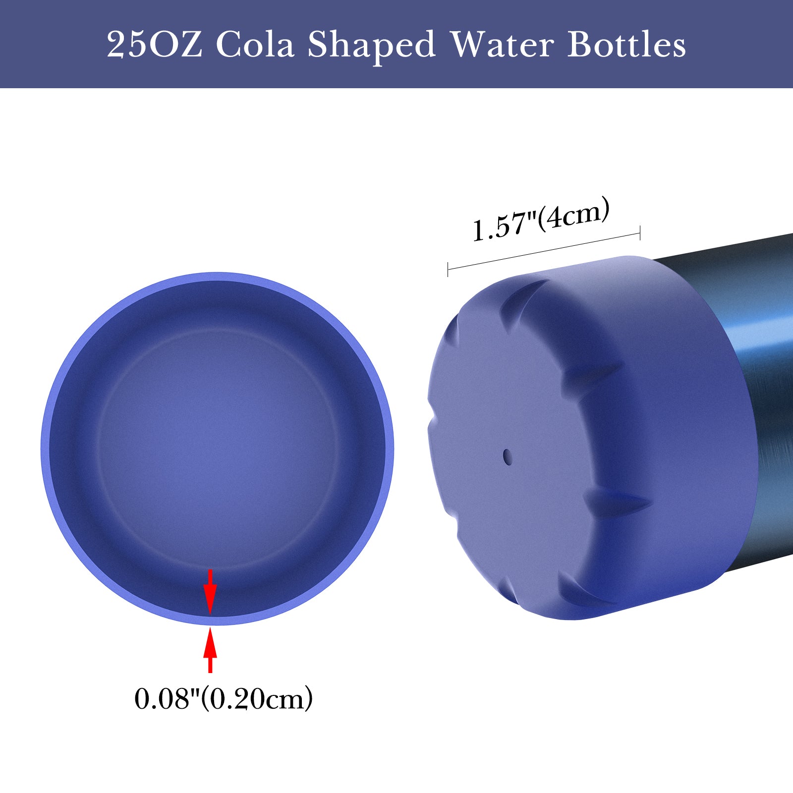 Linkidea 2 Pack Water Bottle Boot Compatible with 25oz ORIGINAL, BJPKPK, Konokyo 25oz Cola Shaped Bottles, Silicone Bottle Boot Bottom Sleeve Protector, Bottle Bumper (Navy Blue)