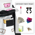 Linkidea Tumbler Carrier with Strap Compatible with YETI Rambler Tumbler 20oz, IRON °FLASK Classic Tumbler 2.0 20/24oz, Coffee Mug Sling Bag Holder, Shoulder Strap with Pocket, Cartoon Bear