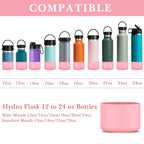 Linkidea 2 Pack Water Bottle Boot Compatible with Hydro Flask Wide Mouth 12oz/14oz/16oz/18oz/20oz, Silicone Bottle Bottom Sleeve Bumper Protector (Light Pink)
